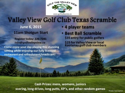 Valley View Golf Club- Texas Scramble, Saturday June 6 @ Valley View Golf Course | Winlaw | British Columbia | Canada