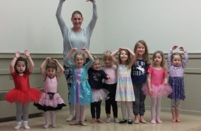 little girls at ballet class with teacher