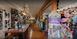 inside of an outdoor adventure shop